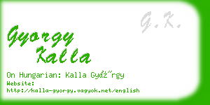 gyorgy kalla business card